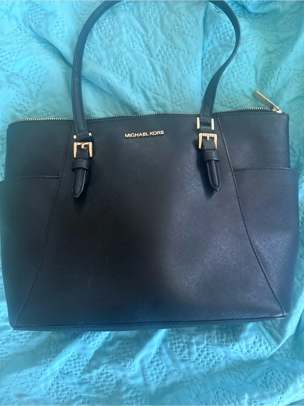 Michael Kors Black Leather Tote Bag